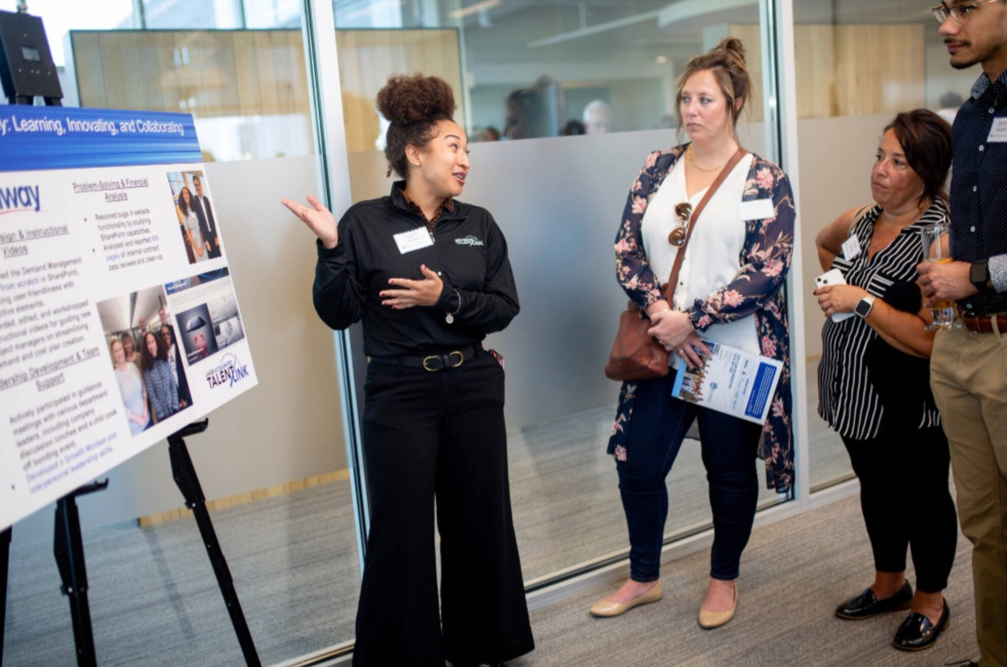Student giving a presentation.